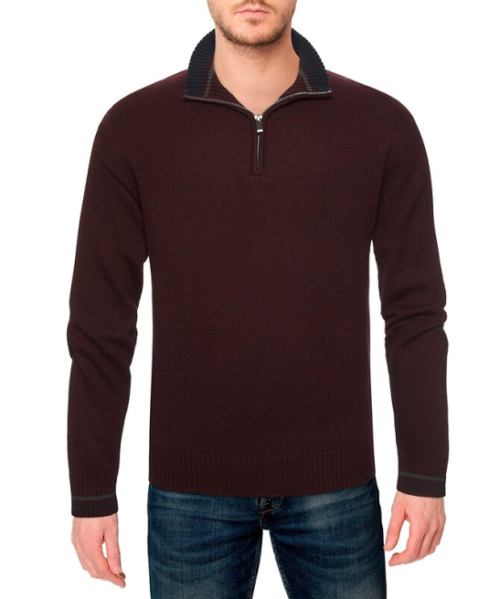 Half Zip Ribbed Sweater