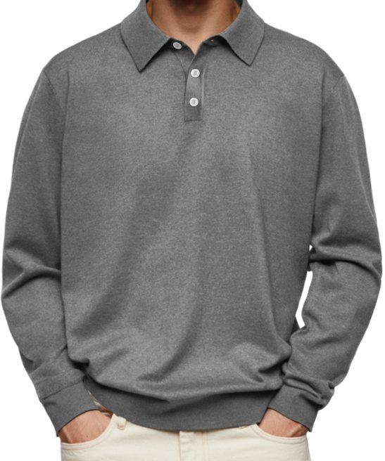 Classic Cashmere Lapel Polo Shirt