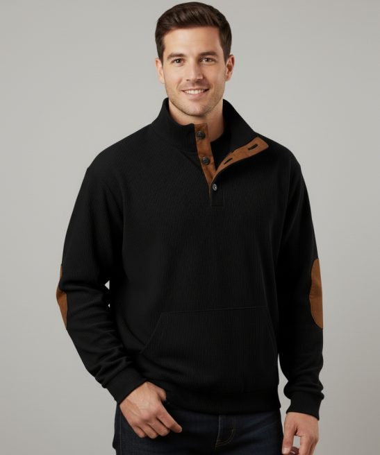 Casual Stand Collar Metal Buttoned Pullover Sweaters