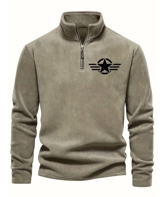 Classic Fleece Half Zip Pullover Warm Sweatshirt For Men