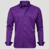 Men Solid Colored Long Sleeve Stretchable Shirt