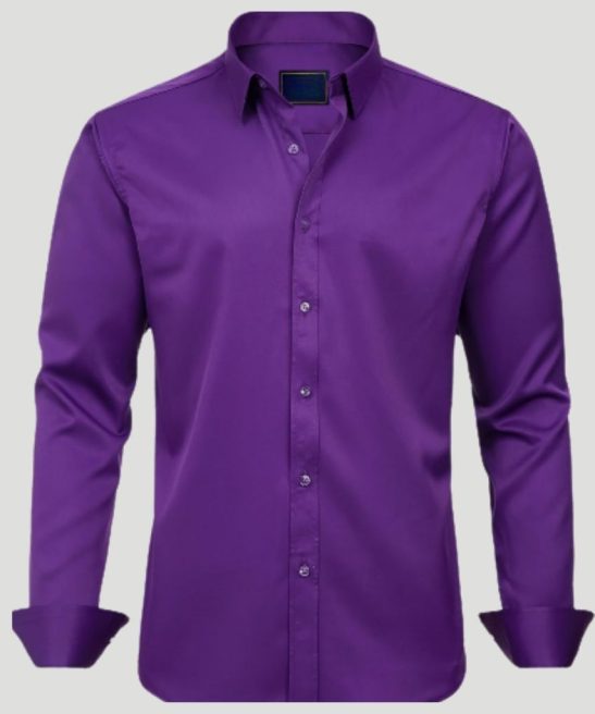 Men Solid Colored Long Sleeve Stretchable Shirt