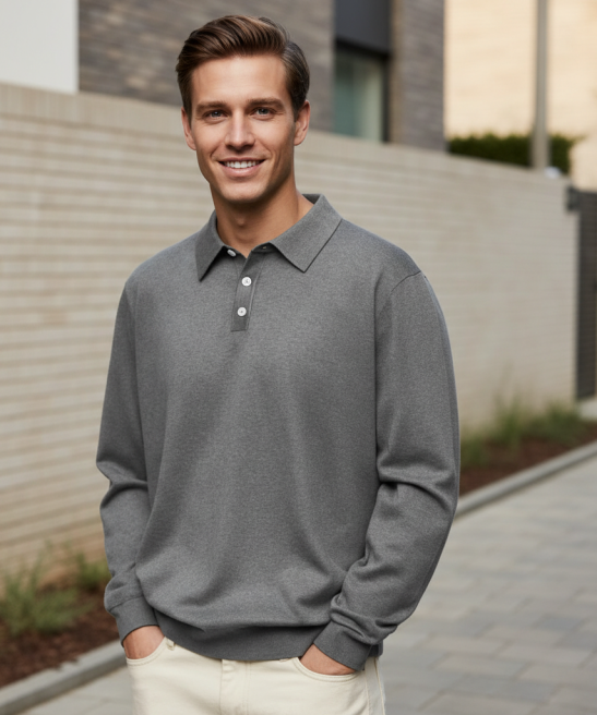 Tailored Cashmere Polo Shirt for Men